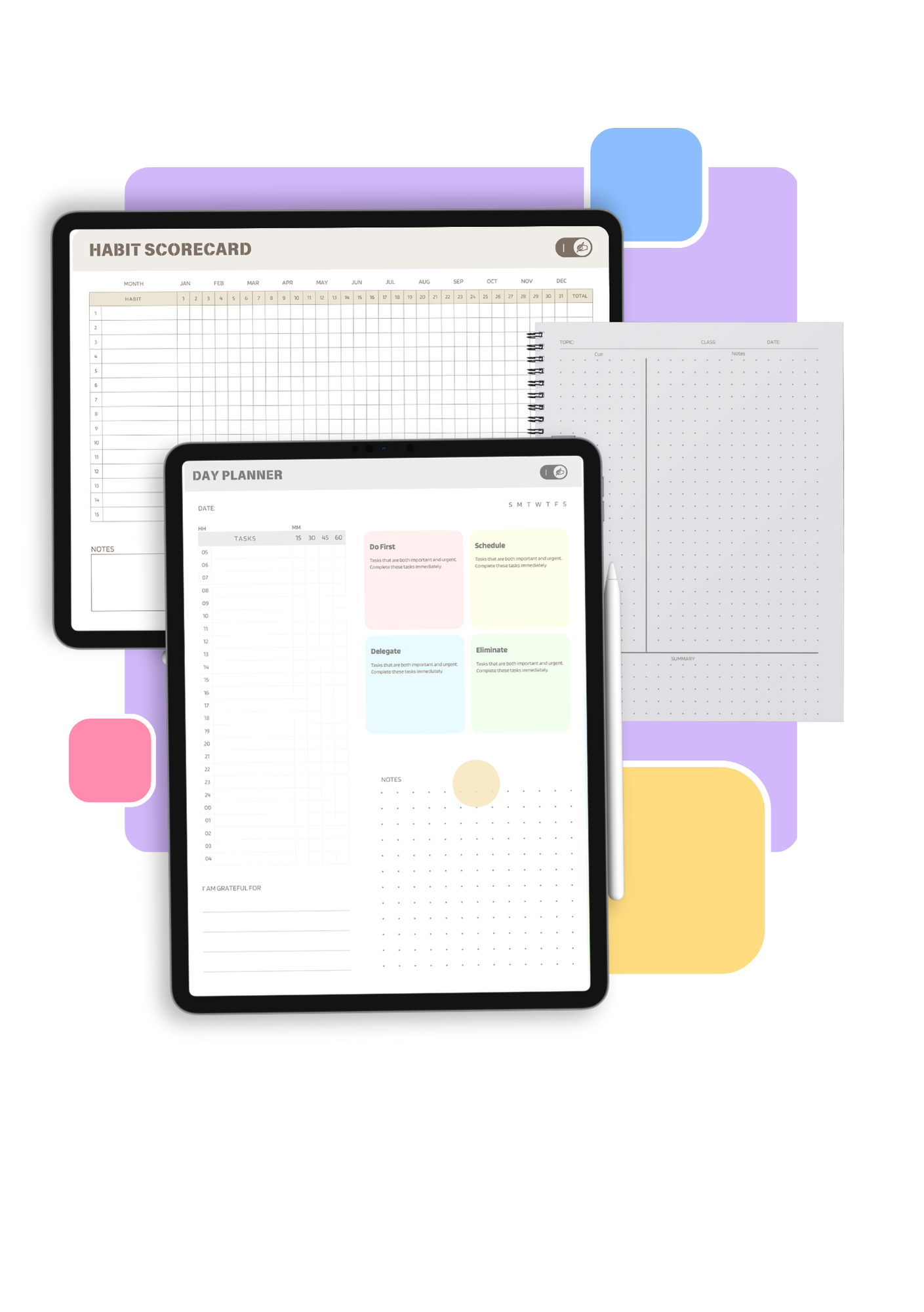 Bundle mockup showing all three printables together